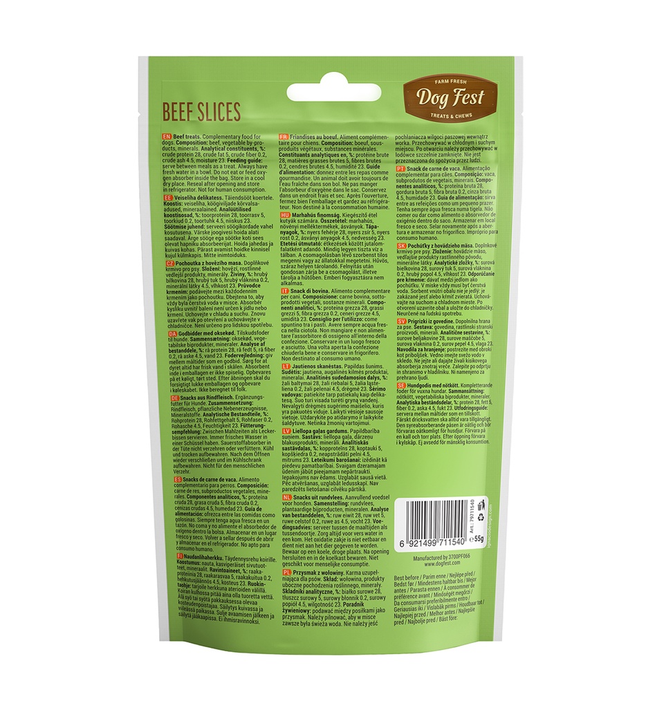 Dog Fest Beef Slices For Mini-Dogs - 55g (1.94oz)[Weight - 55g] | SMBG ...